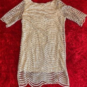 Gold party beautiful mini dress